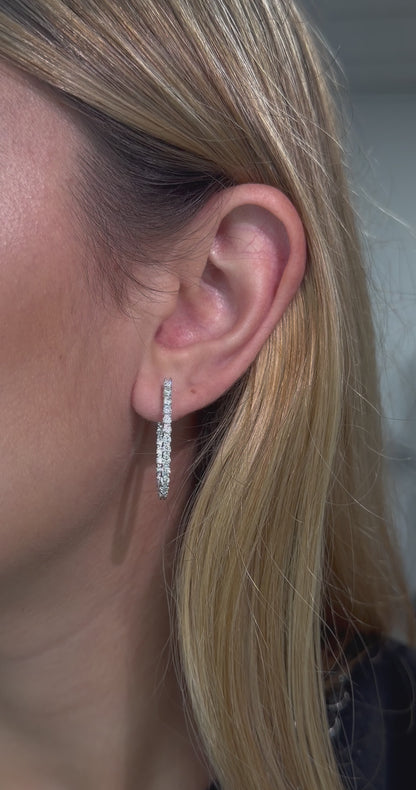 Elongated Oval Inside-Out Hoops Earrings