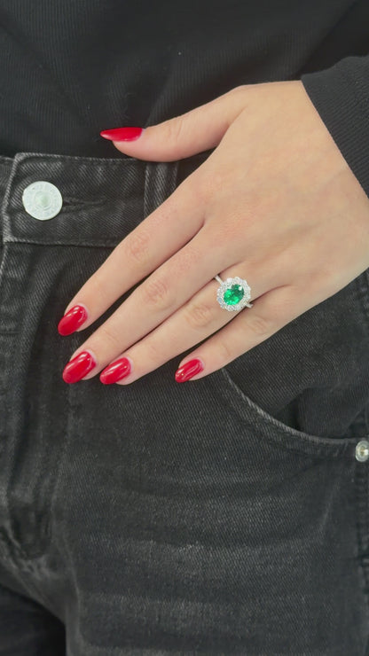 3CTTW Emerald Halo Ring