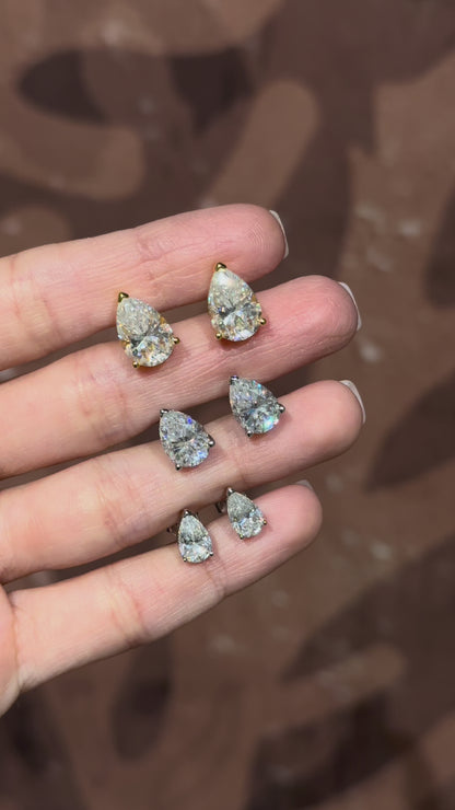 Pear Cut Solitaire Stud Earrings