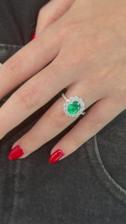 3CTTW Emerald Halo Ring