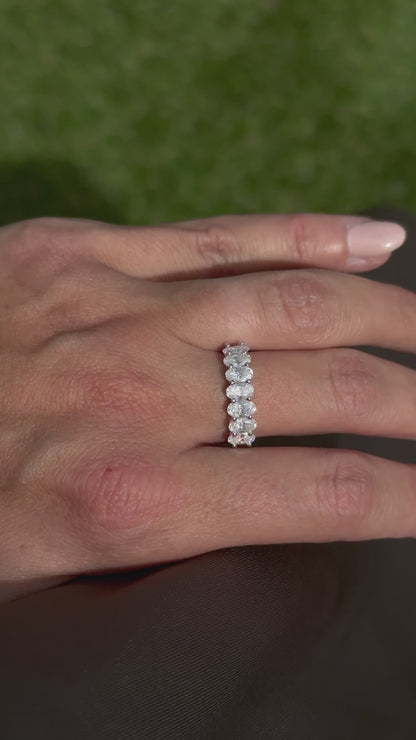 Oval Cut Half Eternity Ring