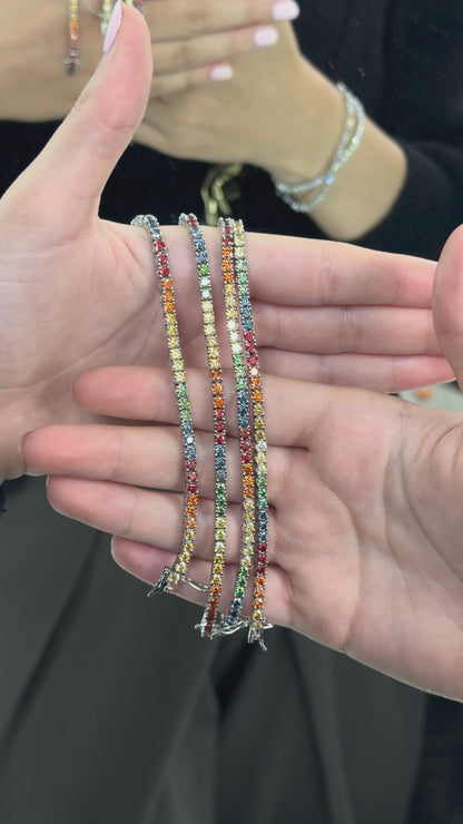 Rainbow Tennis Bracelet