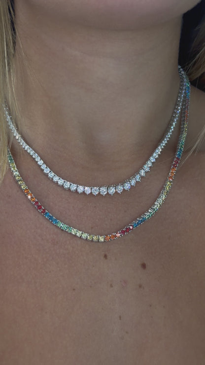 Rainbow Tennis Necklace