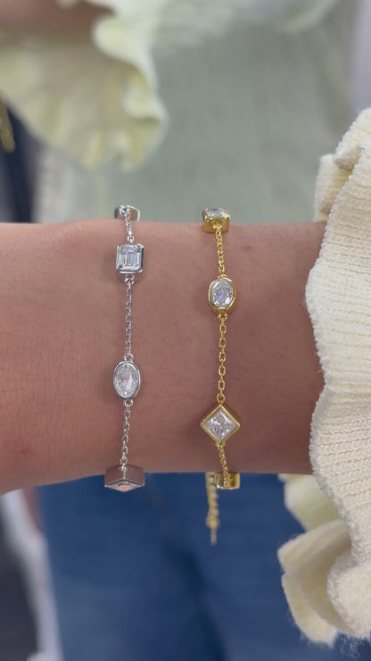 Mixed Shape Bezel Bracelet