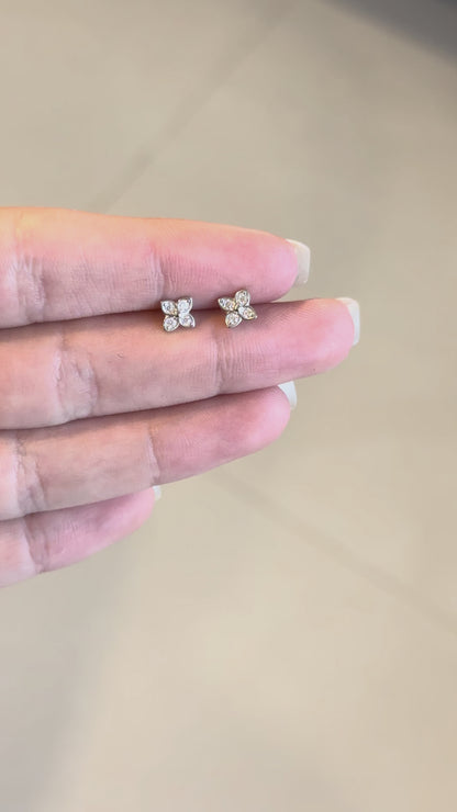 Mini Clover Sparkle Studs - Little Gems Collection