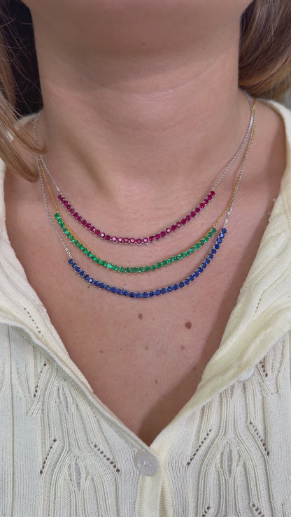 HALF COLOR TENNIS NECKLACE