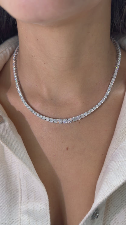 Riviera 4 Prong  Graduated Tennis Necklace