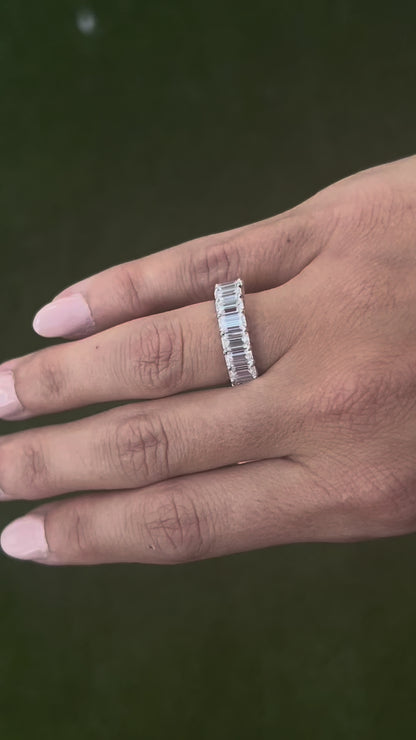 Emerald Cut Half Eternity Ring