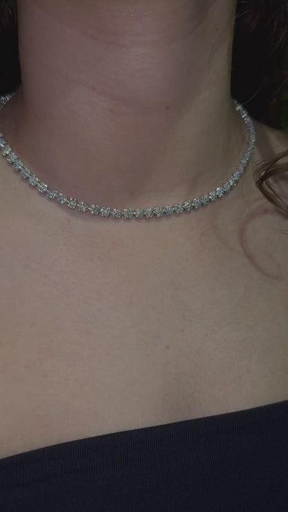 6.4CT Flowers Adjustable Choker Necklace
